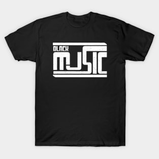 Black music // Logo type // Grunge white T-Shirt